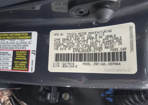 2013 Toyota Corolla Le from USA, damaged, VIN 5YFBU4EE6DP147797
